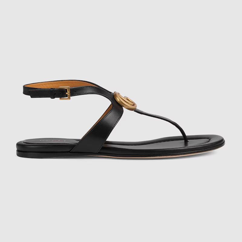 Giày Gucci Double G Thong Sandal Nữ Đen