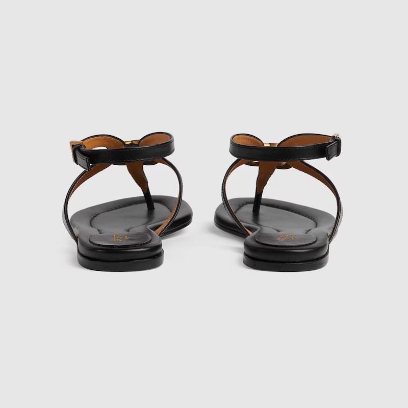 Giày Gucci Double G Thong Sandal Nữ Đen