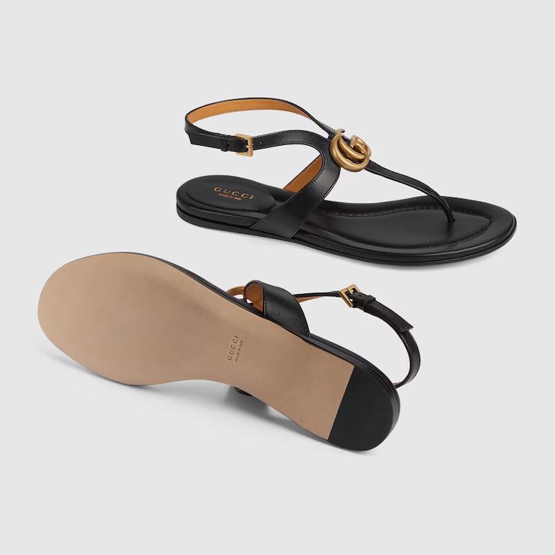 Giày Gucci Double G Thong Sandal Nữ Đen