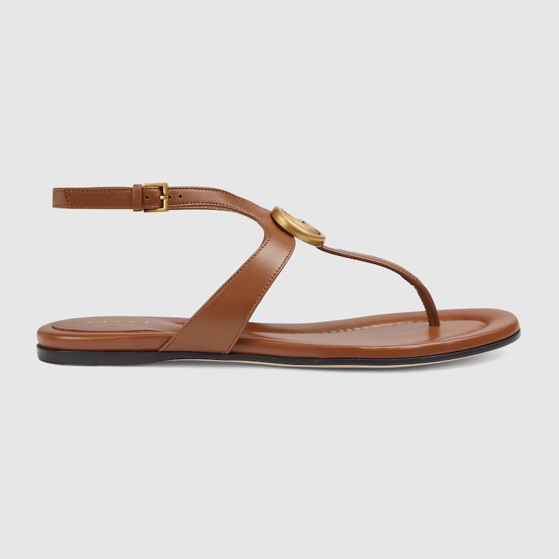 Giày Gucci Double G Thong Sandal Nữ Nâu