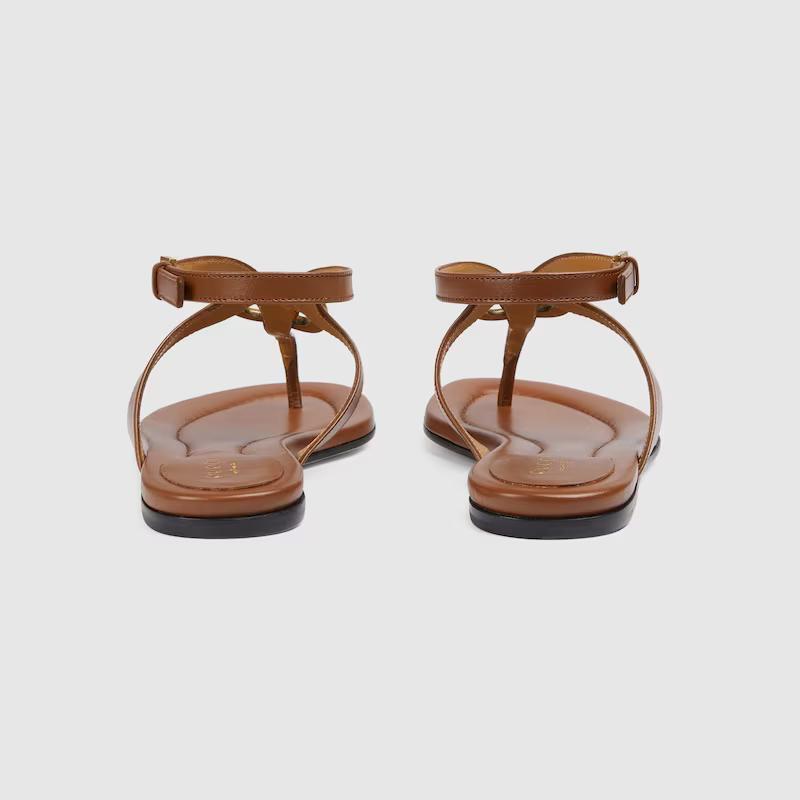 Giày Gucci Double G Thong Sandal Nữ Nâu