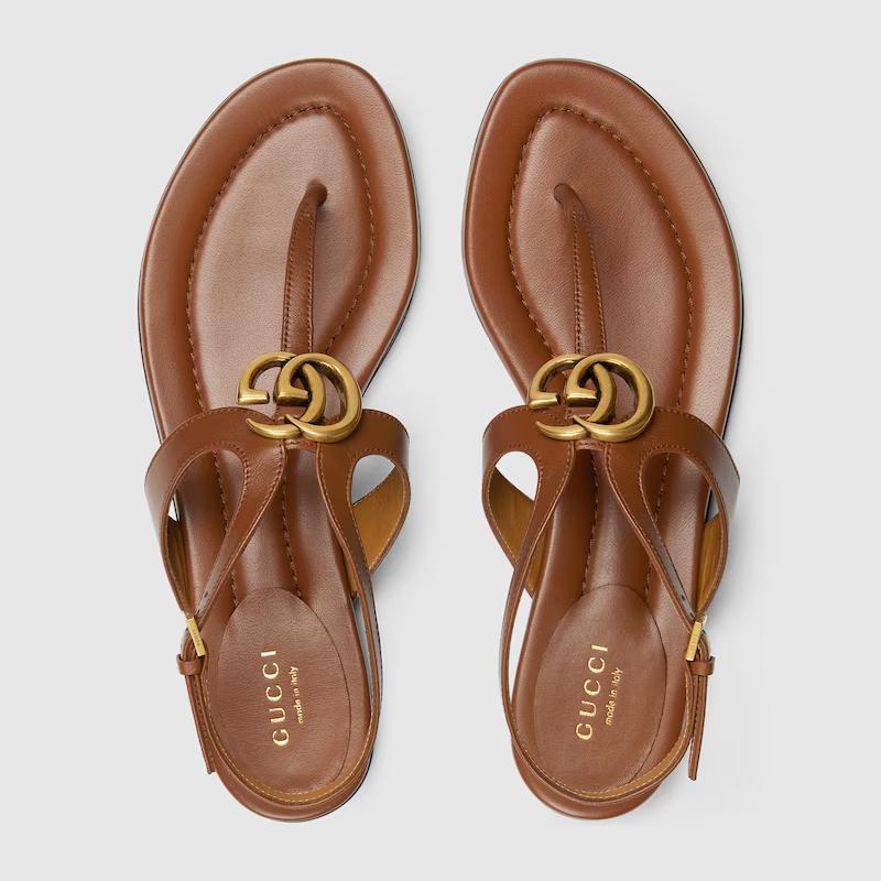 Giày Gucci Double G Thong Sandal Nữ Nâu