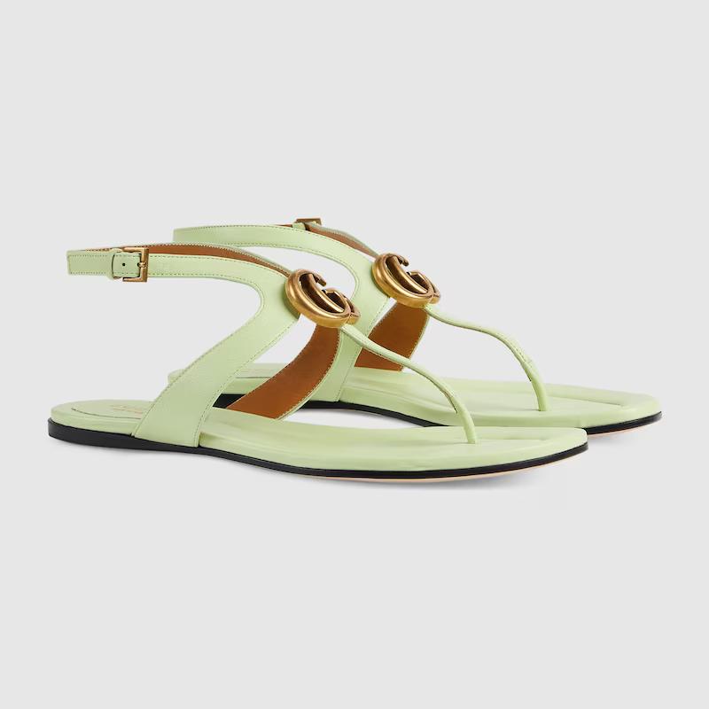 Giày Gucci Double G Thong Sandal Nữ Xanh