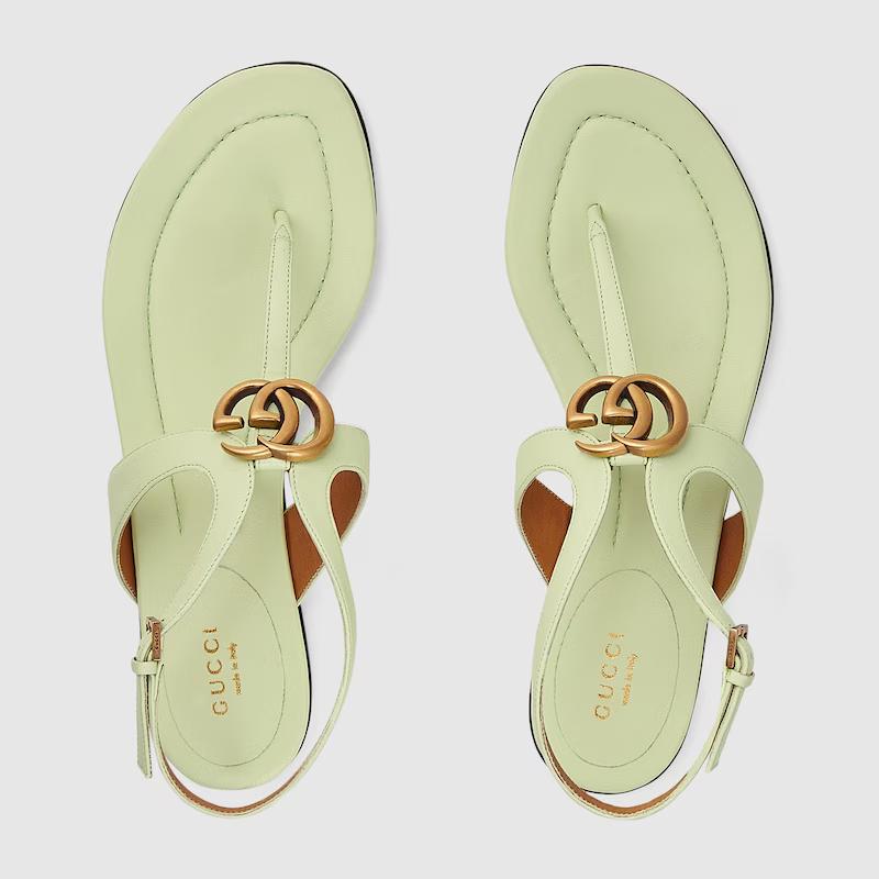 Giày Gucci Double G Thong Sandal Nữ Xanh