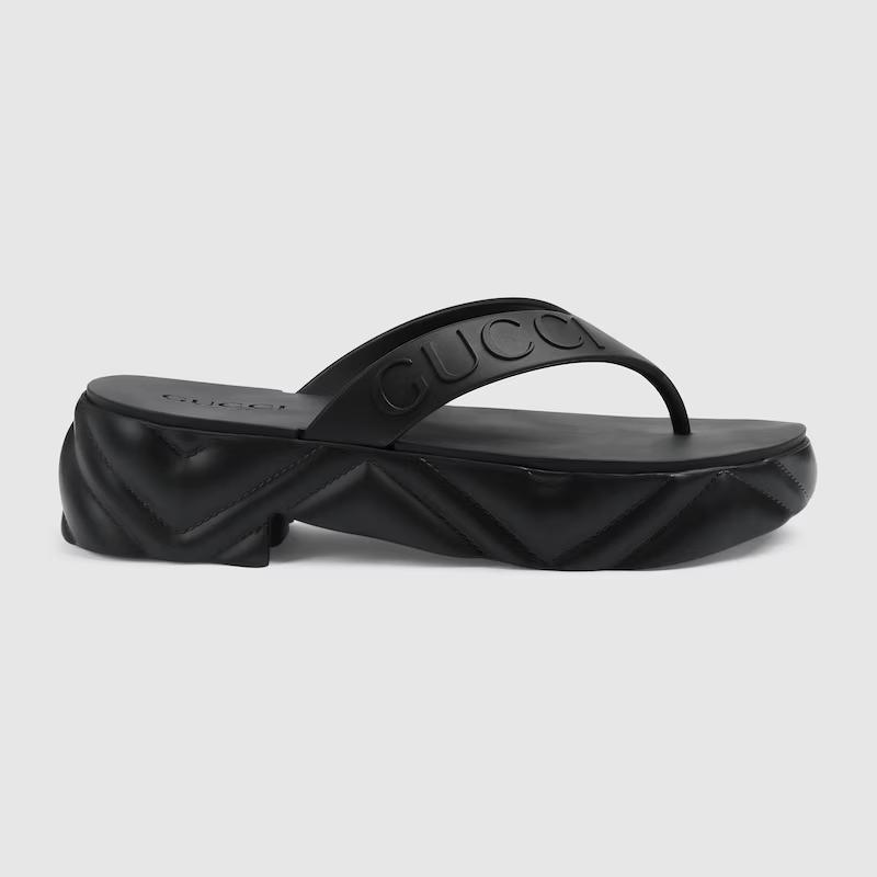 Giày Gucci Thong Platform Sandal Nữ Đen