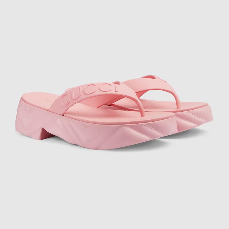 Giày Gucci Thong Platform Sandal Nữ Hồng