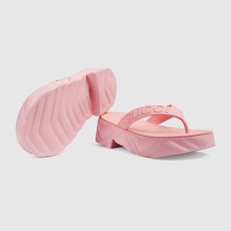 Giày Gucci Thong Platform Sandal Nữ Hồng