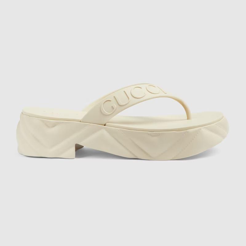 Giày Gucci Thong Platform Sandal Nữ Trắng