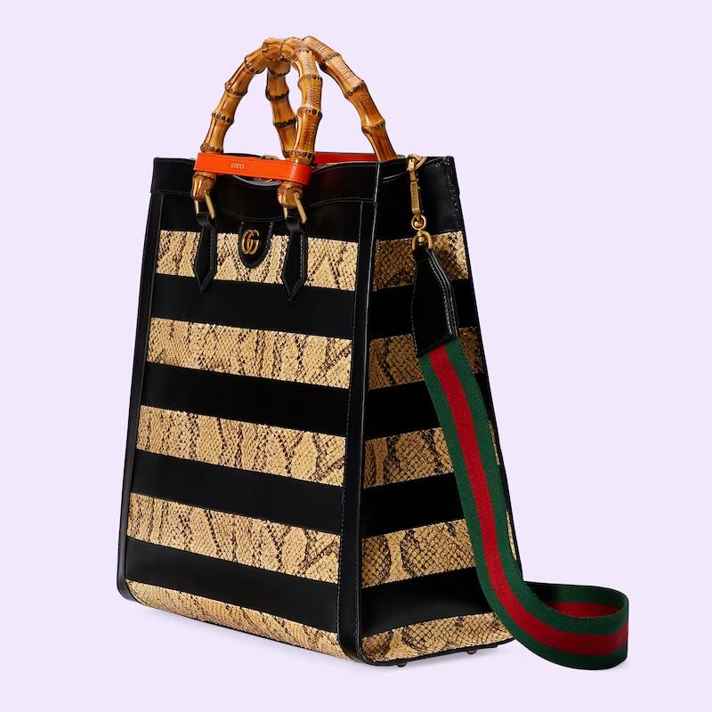 Túi Gucci Diana Large Python Tote Nam Màu Đen Da