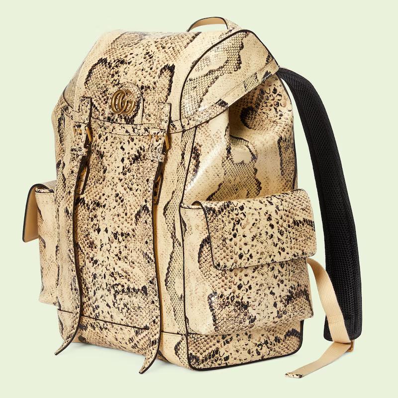 Túi Gucci Python Backpack With Double G Nam Da