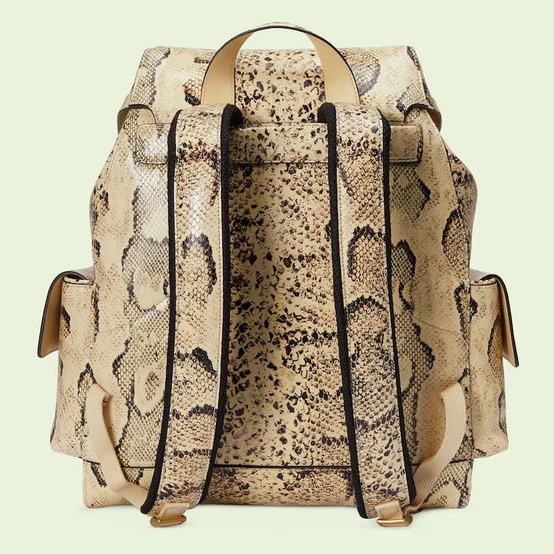 Túi Gucci Python Backpack With Double G Nam Da