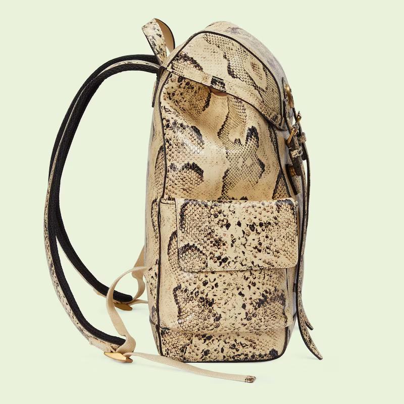 Túi Gucci Python Backpack With Double G Nam Da