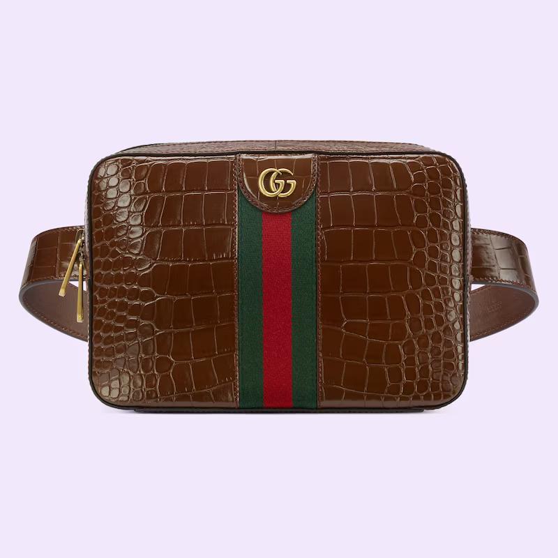 Túi Gucci Nojum Crocodile Belt Bag Nam Màu Đỏ