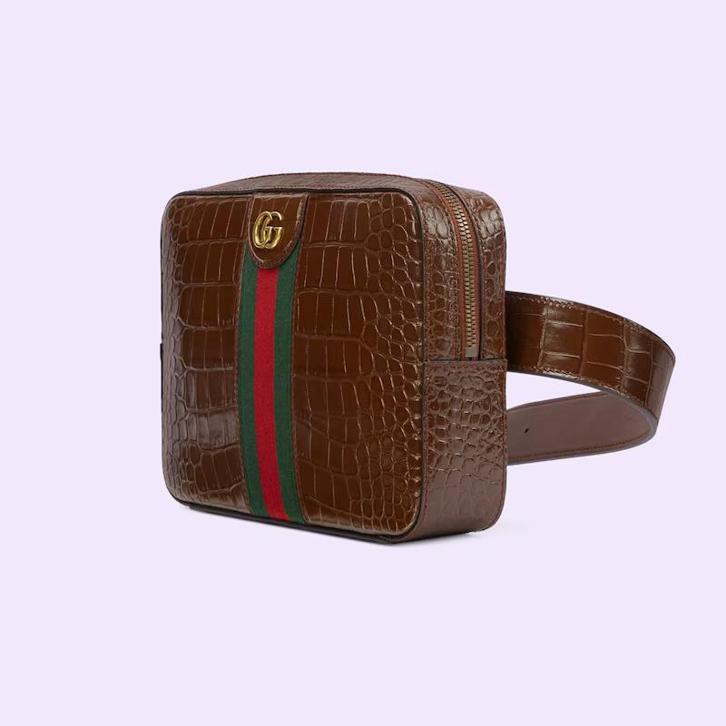 Túi Gucci Nojum Crocodile Belt Bag Nam Màu Đỏ