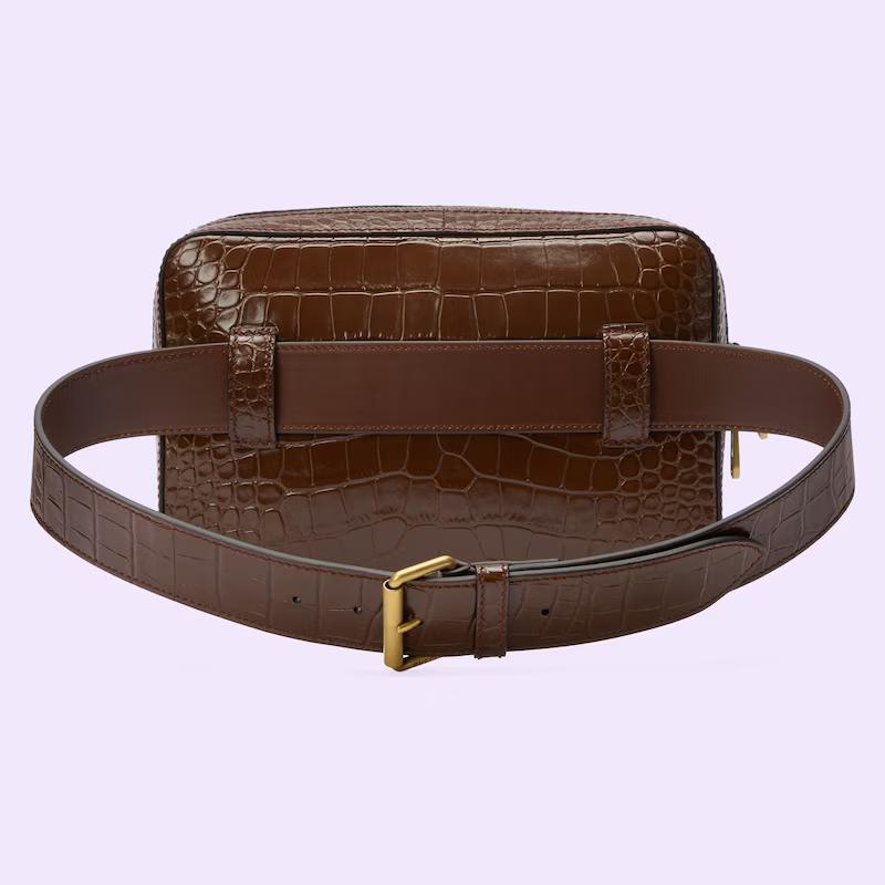 Túi Gucci Nojum Crocodile Belt Bag Nam Màu Đỏ