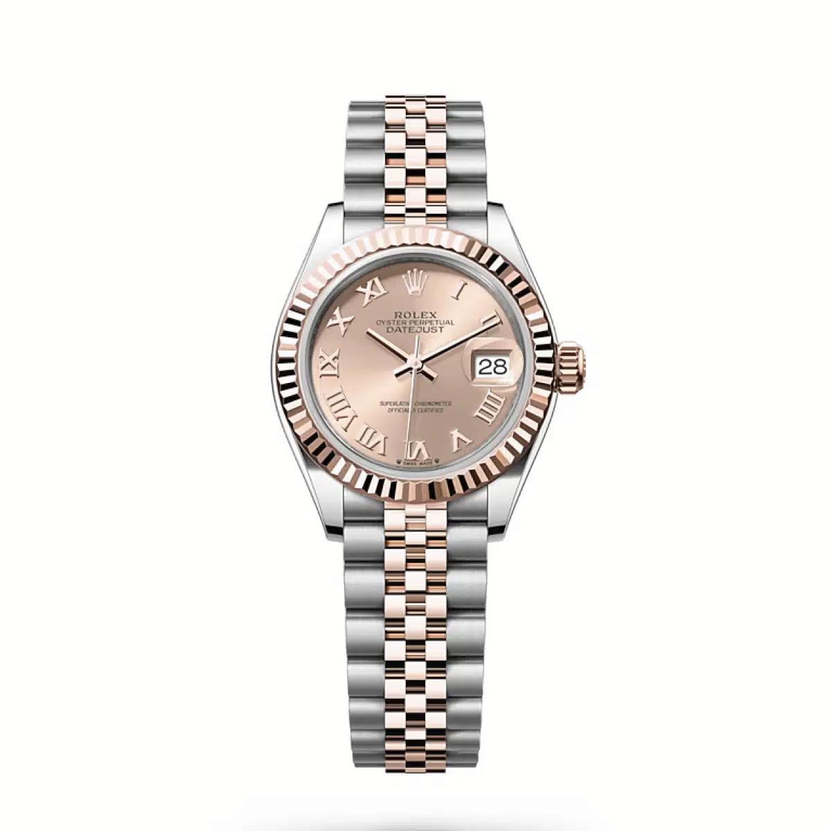 Đồng Hồ Rolex Lady-Datejust 279171 Roman 28mm Nữ Xám Vàng Hồng