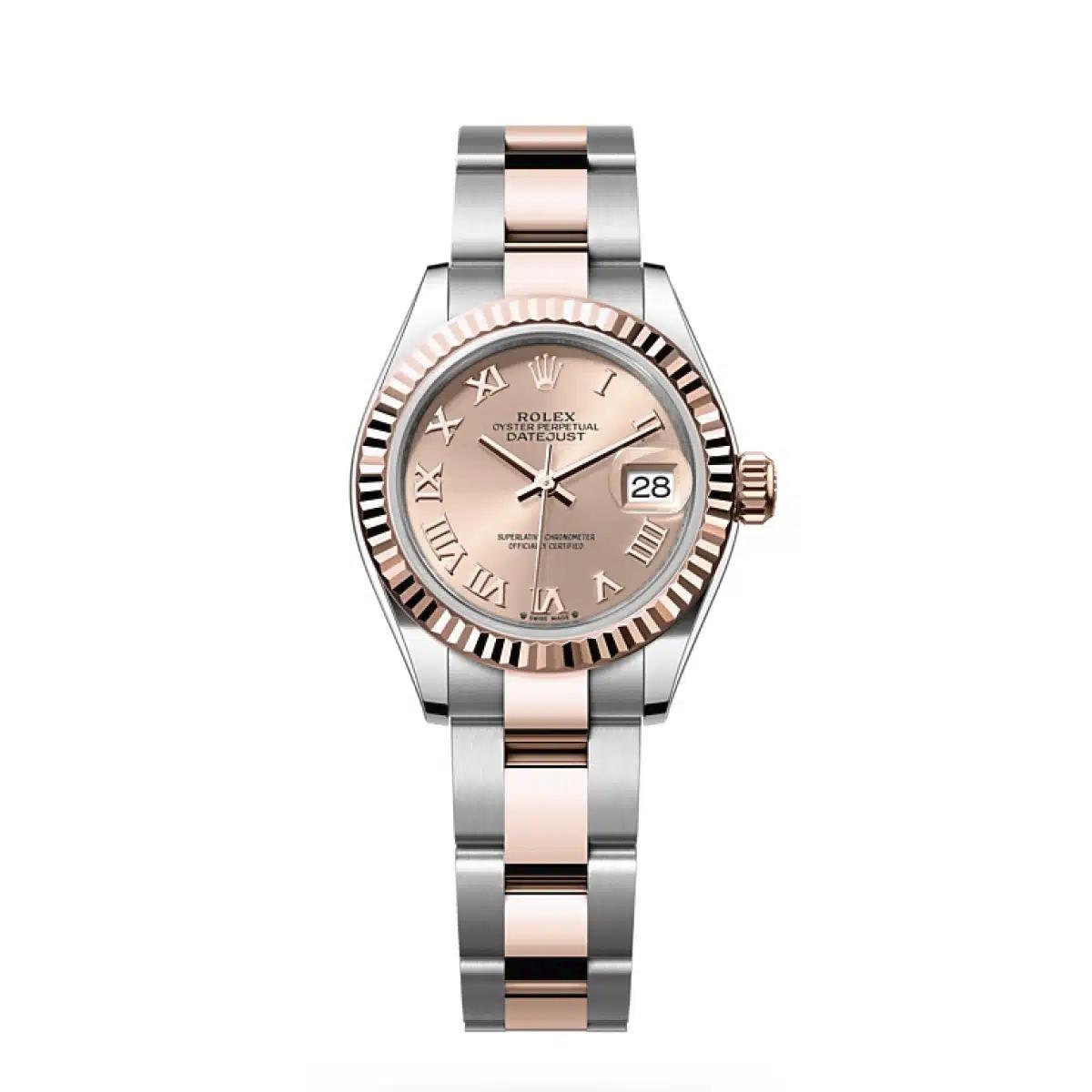 Đồng Hồ Rolex Lady-Datejust 279171 Roman 28mm Nữ Vàng Hồng Xám