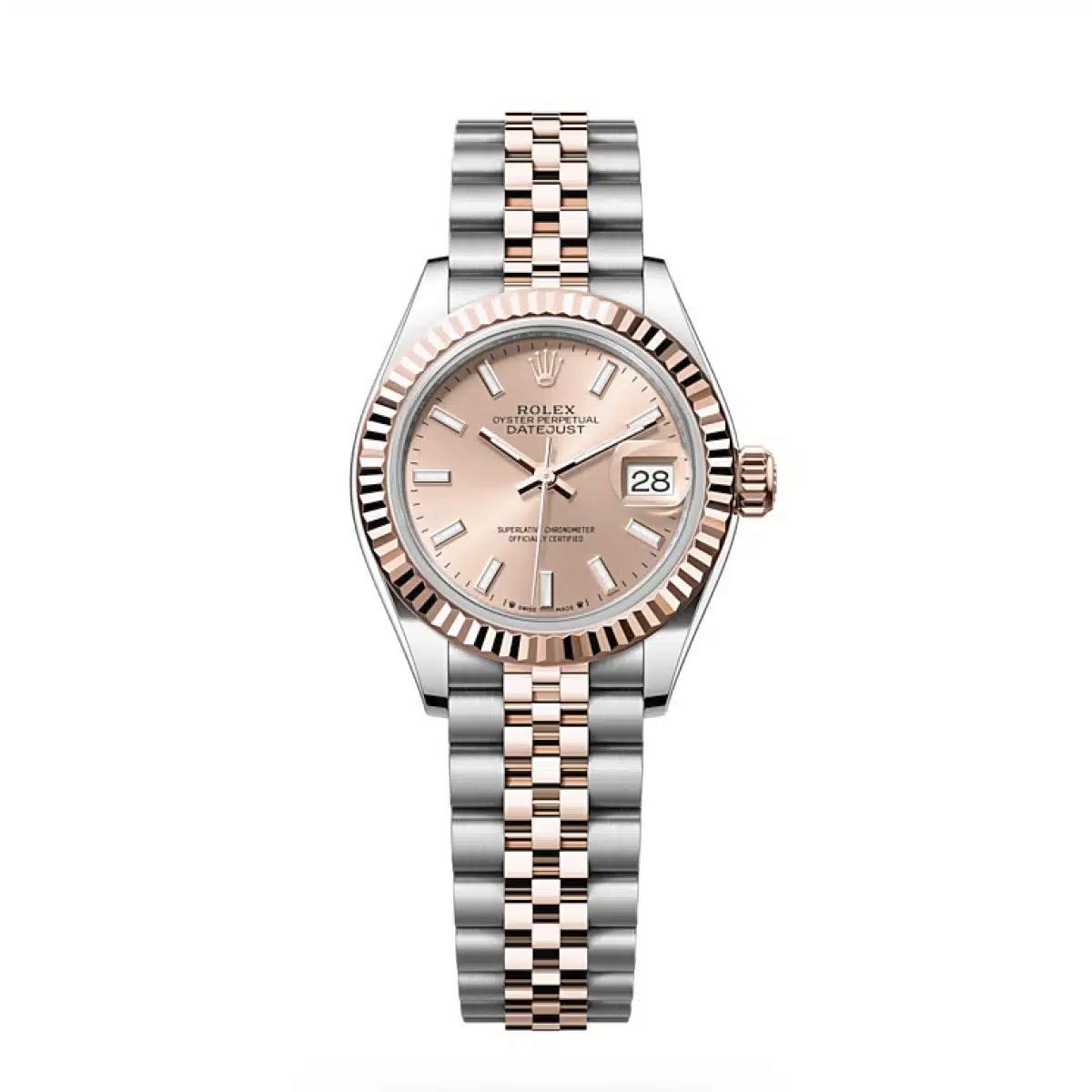 Đồng Hồ Rolex Lady-Datejust 279171 Index 28mm Nữ Xám Vàng Hồng