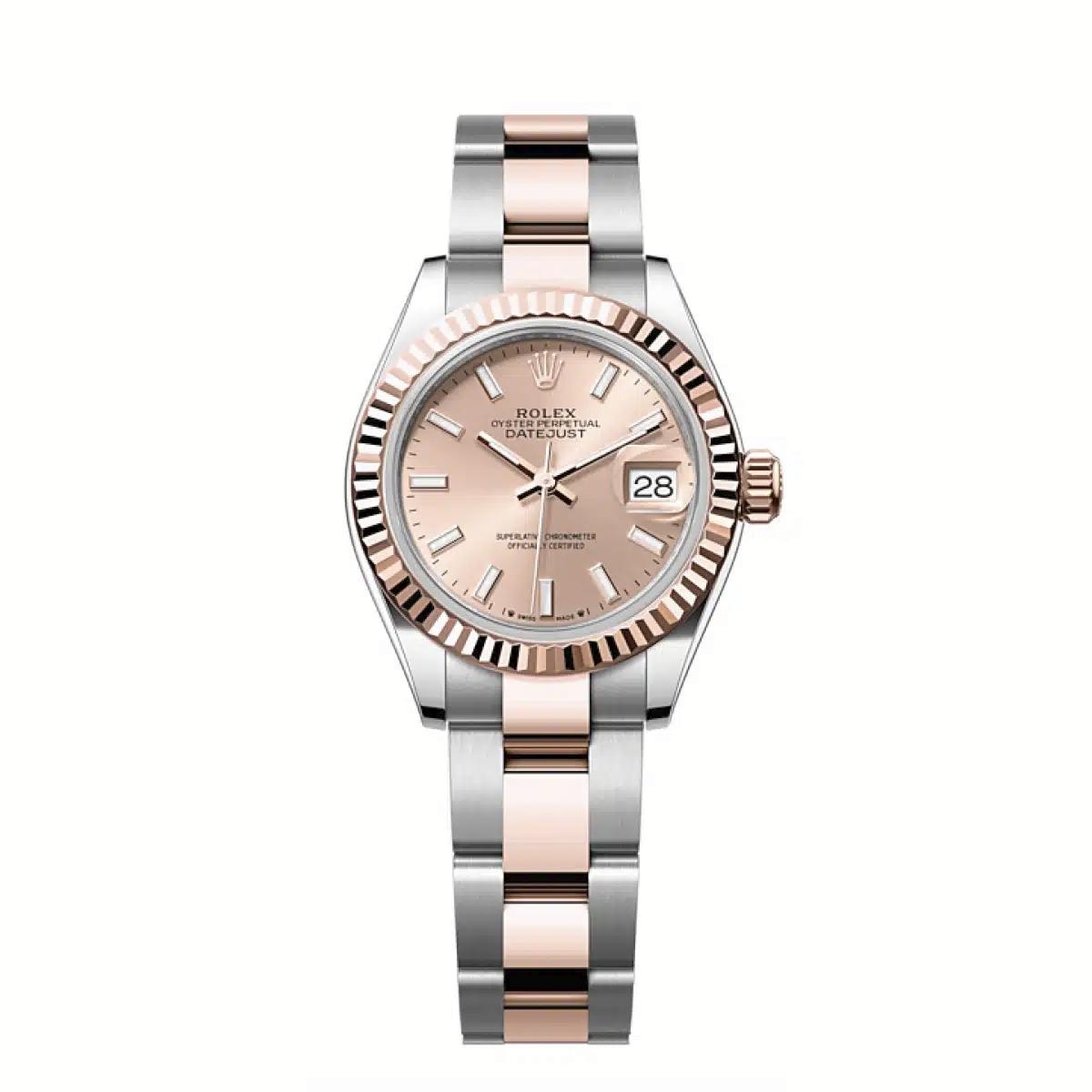 Đồng Hồ Rolex Lady-Datejust 279171 Index 28mm Nữ Vàng Hồng Xám