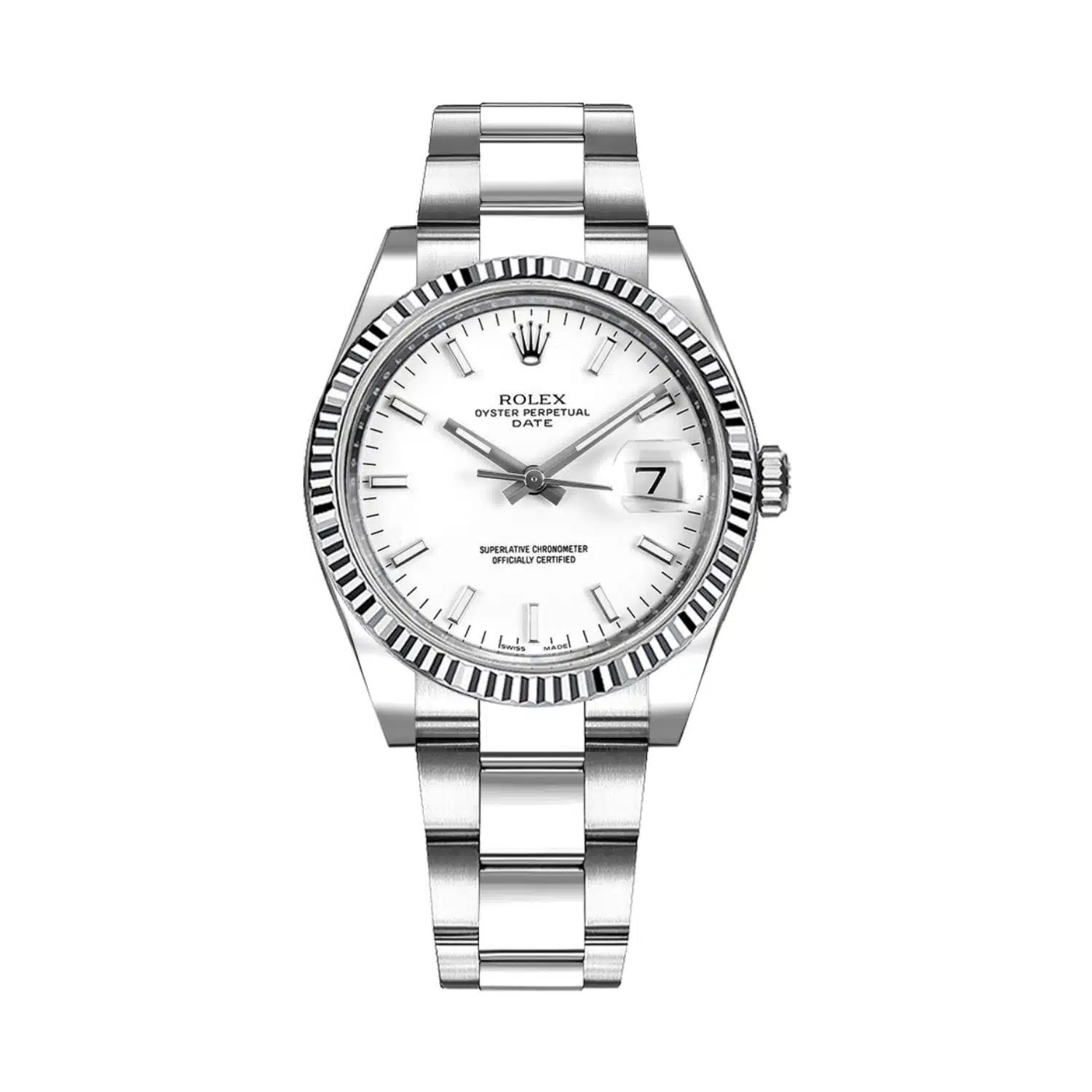 Đồng Hồ Rolex Oyster Perpetual 115234-0003 34mm Nữ Trắng Xám