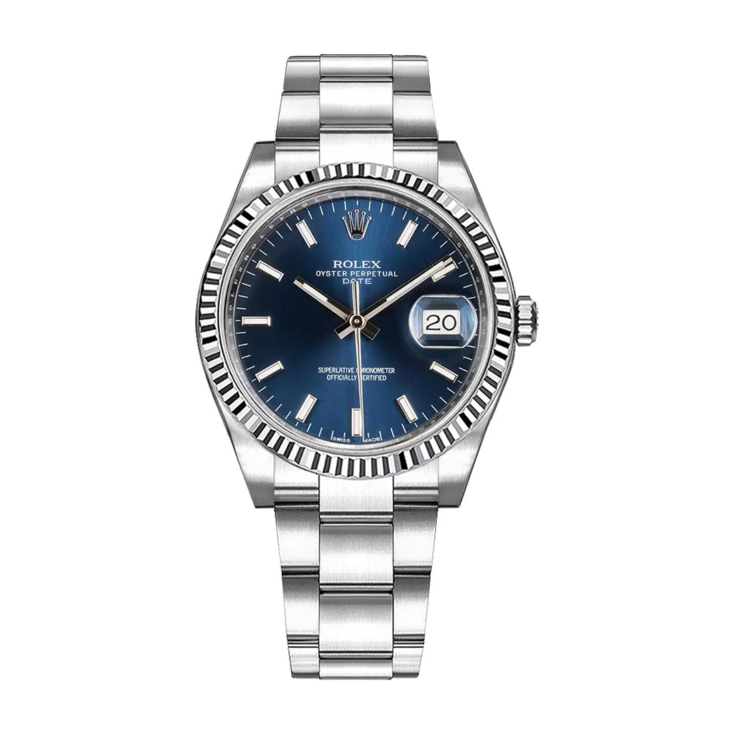 Đồng Hồ Rolex Oyster Perpetual 115234-0004 34mm Nữ Xanh Xám