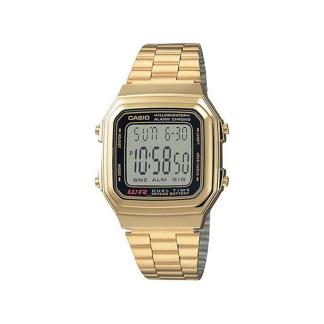 Đồng Hồ Casio A178Wga-1A Nam Vàng Đen