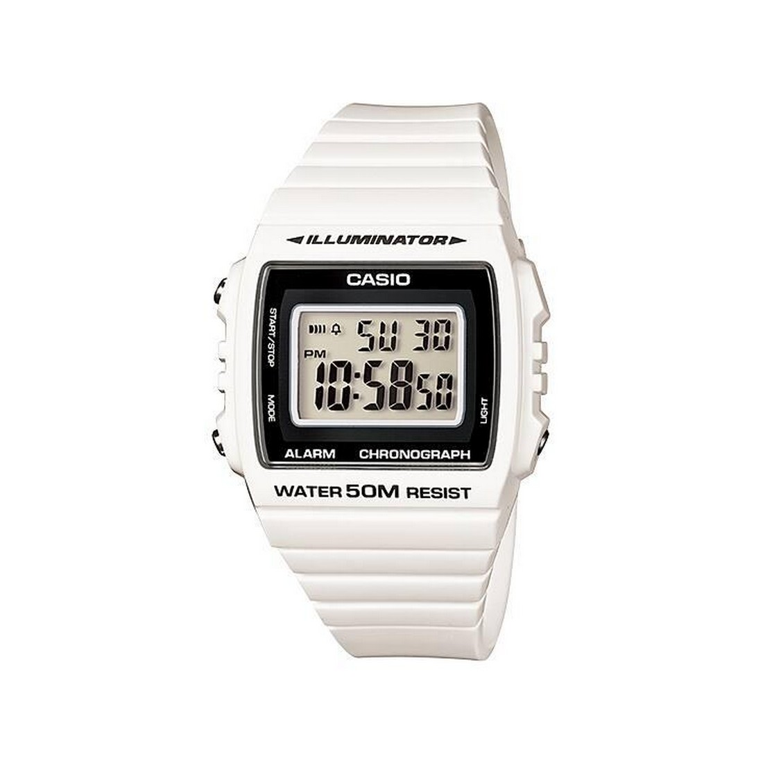 Đồng Hồ Casio W-215H-4Av Nam Trắng Đen