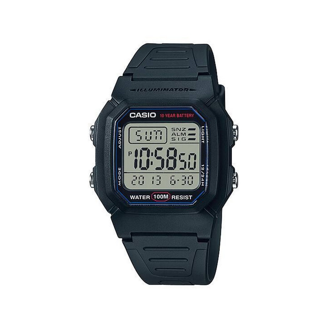 Đồng Hồ Casio W-800H-1Av Nam Đen