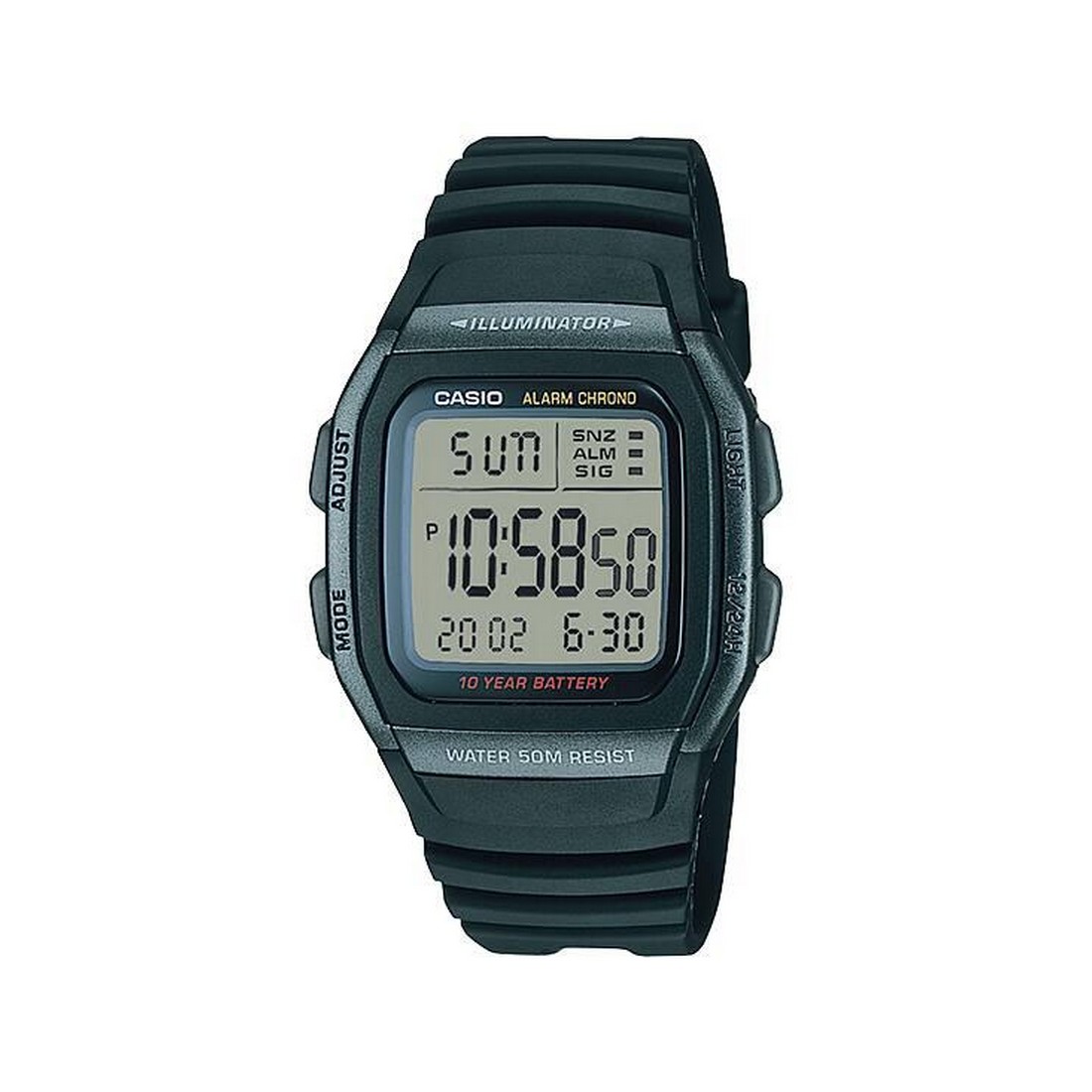 Đồng Hồ Casio W-96H-1Bv Nam Đen Nhám