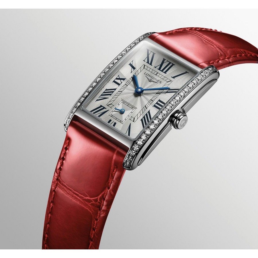 Đồng Hồ Longines Dolcevita Nữ 23.3x37mm Đỏ Xám