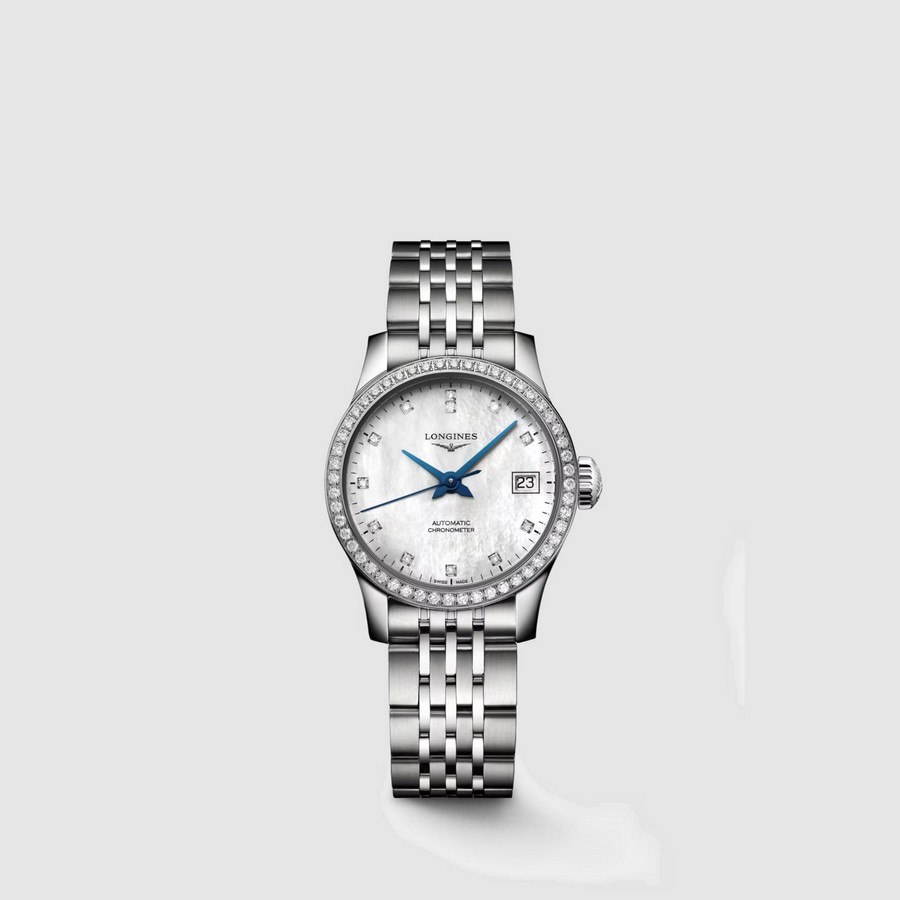 Đồng Hồ Longines Record Nữ 26mm Xám Xanh