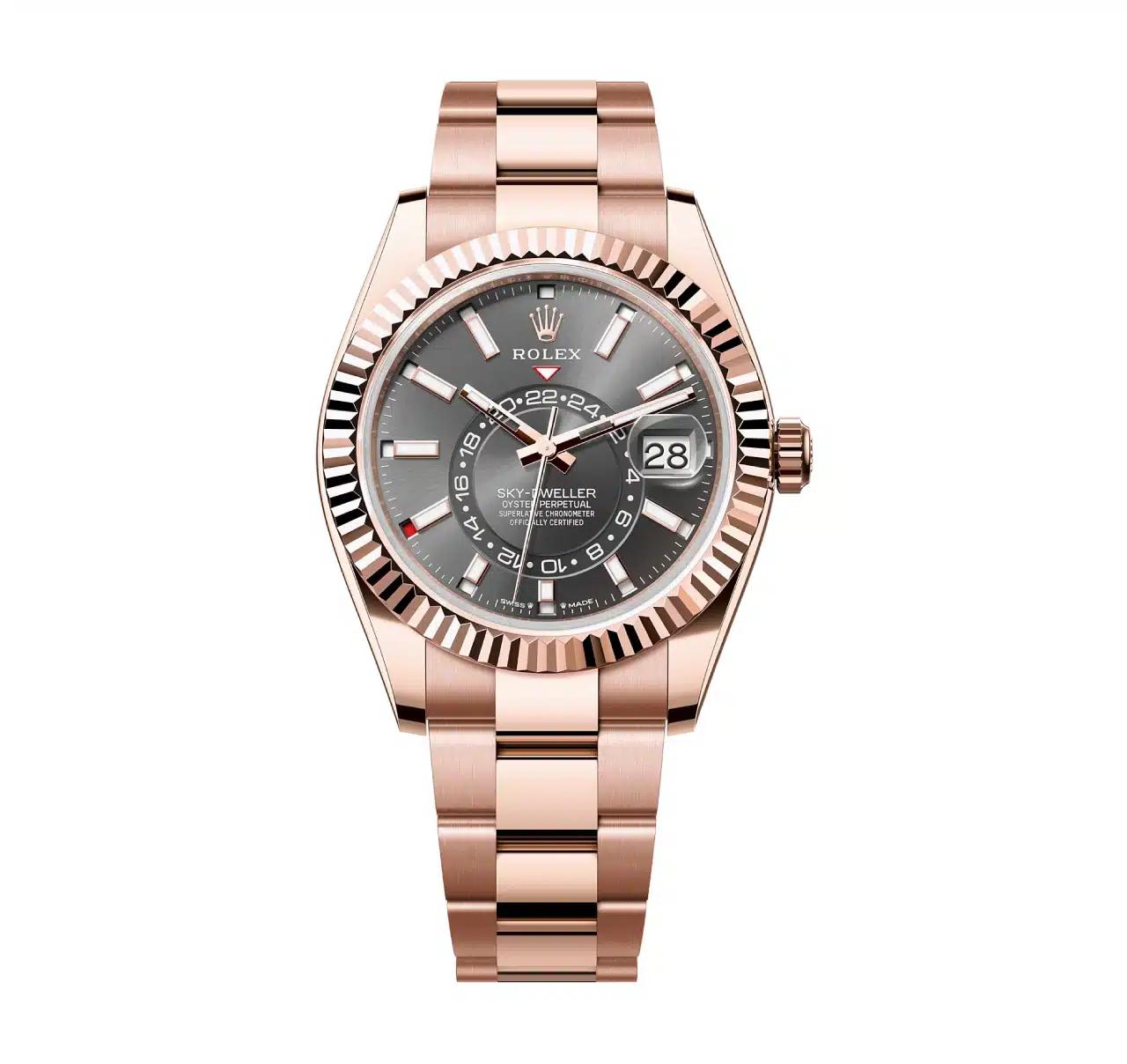 Đồng Hồ Rolex Sky-Dweller 336935 42mm Nam Xám Đen Vàng Hồng