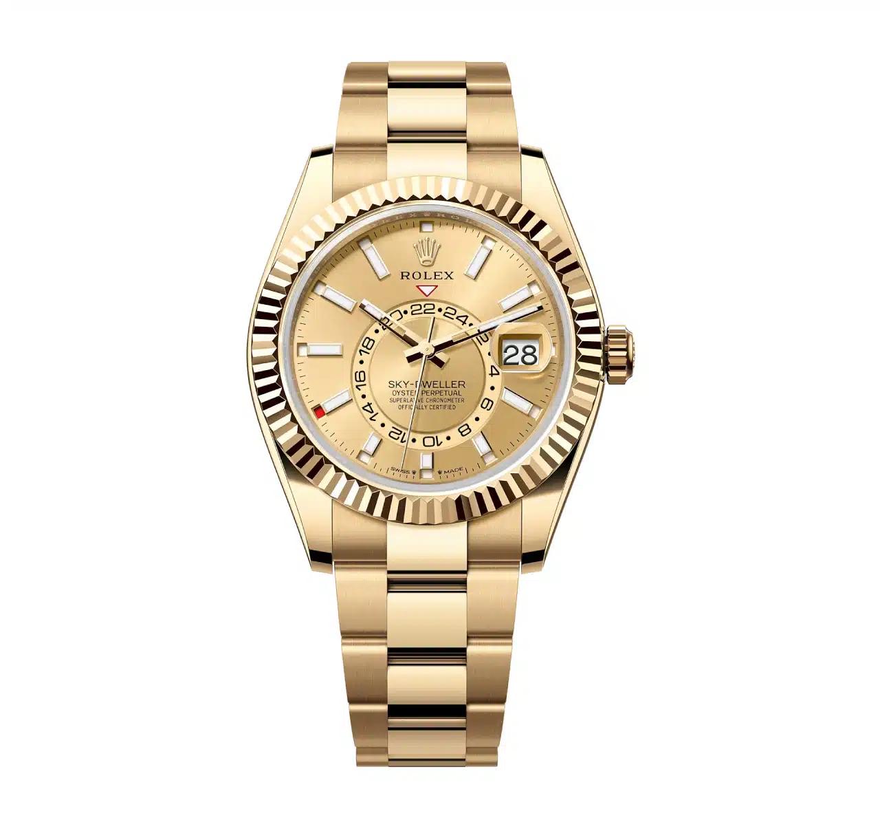 Đồng Hồ Rolex Sky-Dweller 336938 Champagne Dial 42mm Nam Vàng