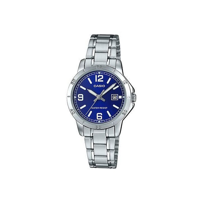 Đồng Hồ Casio Ltp-V004D-2B Nữ Xanh Xám