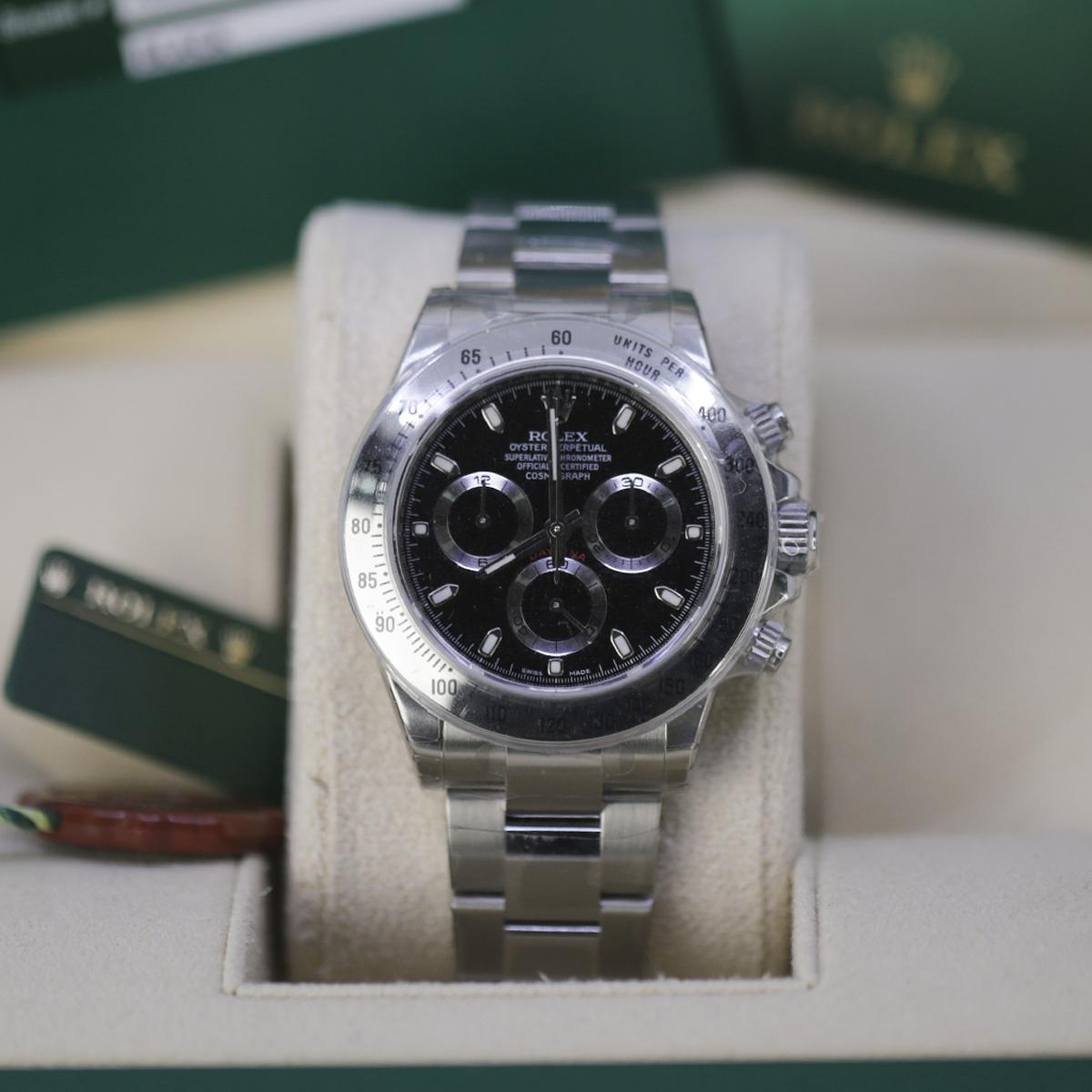 Đồng Hồ Rolex Daytona 116520 40mm Nam Đen Xám