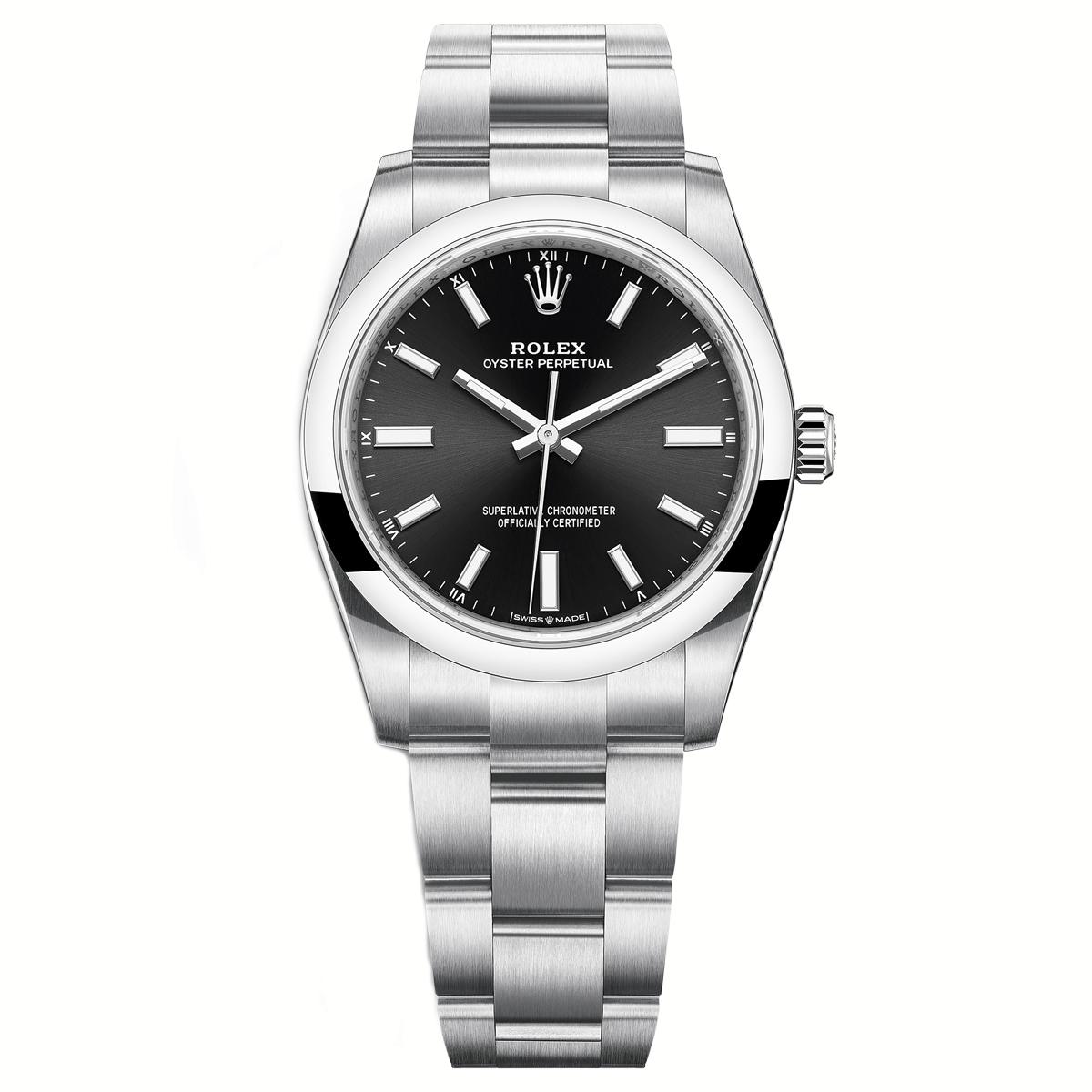 Đồng Hồ Rolex Oyster Perpetual 124200 34mm Nữ Đen Xám