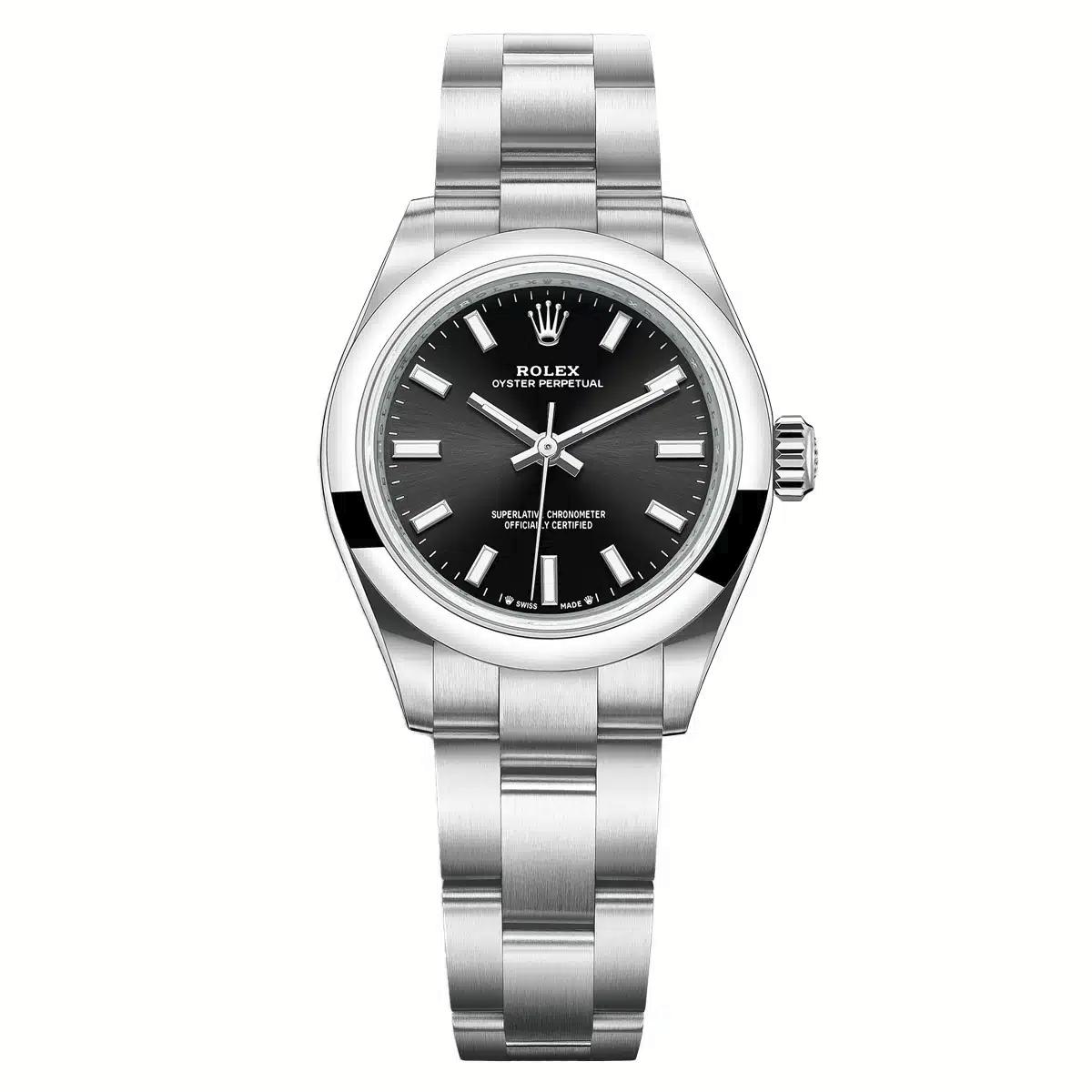 Đồng Hồ Rolex Oyster Perpetual 276200 28mm Nữ Đen Xám