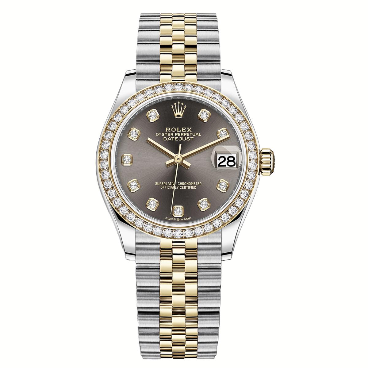 Đồng Hồ Rolex Datejust 278383RBR 31mm Nữ Vàng Xám