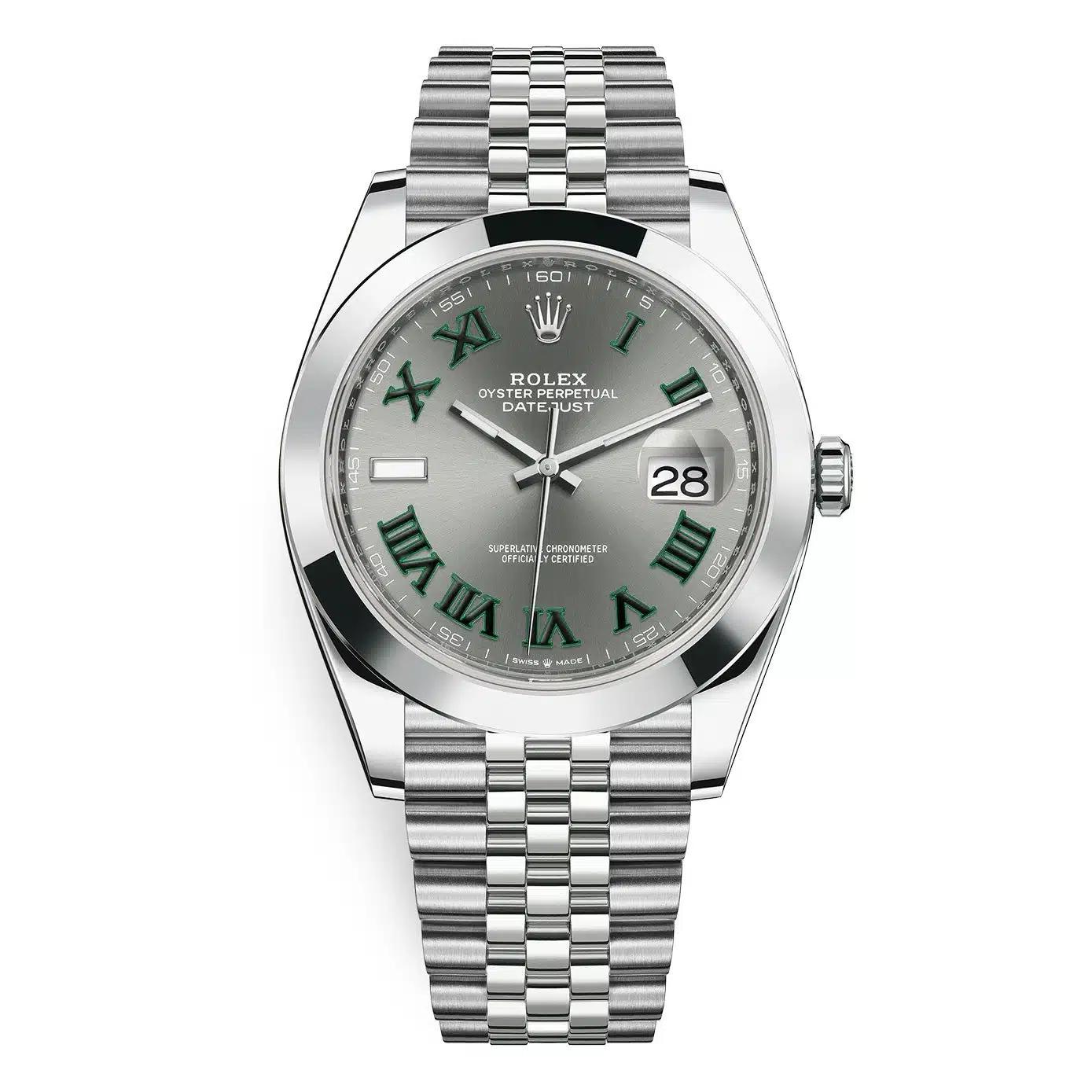 Đồng Hồ Rolex Datejust 126300 Roman 41mm Nam Xám