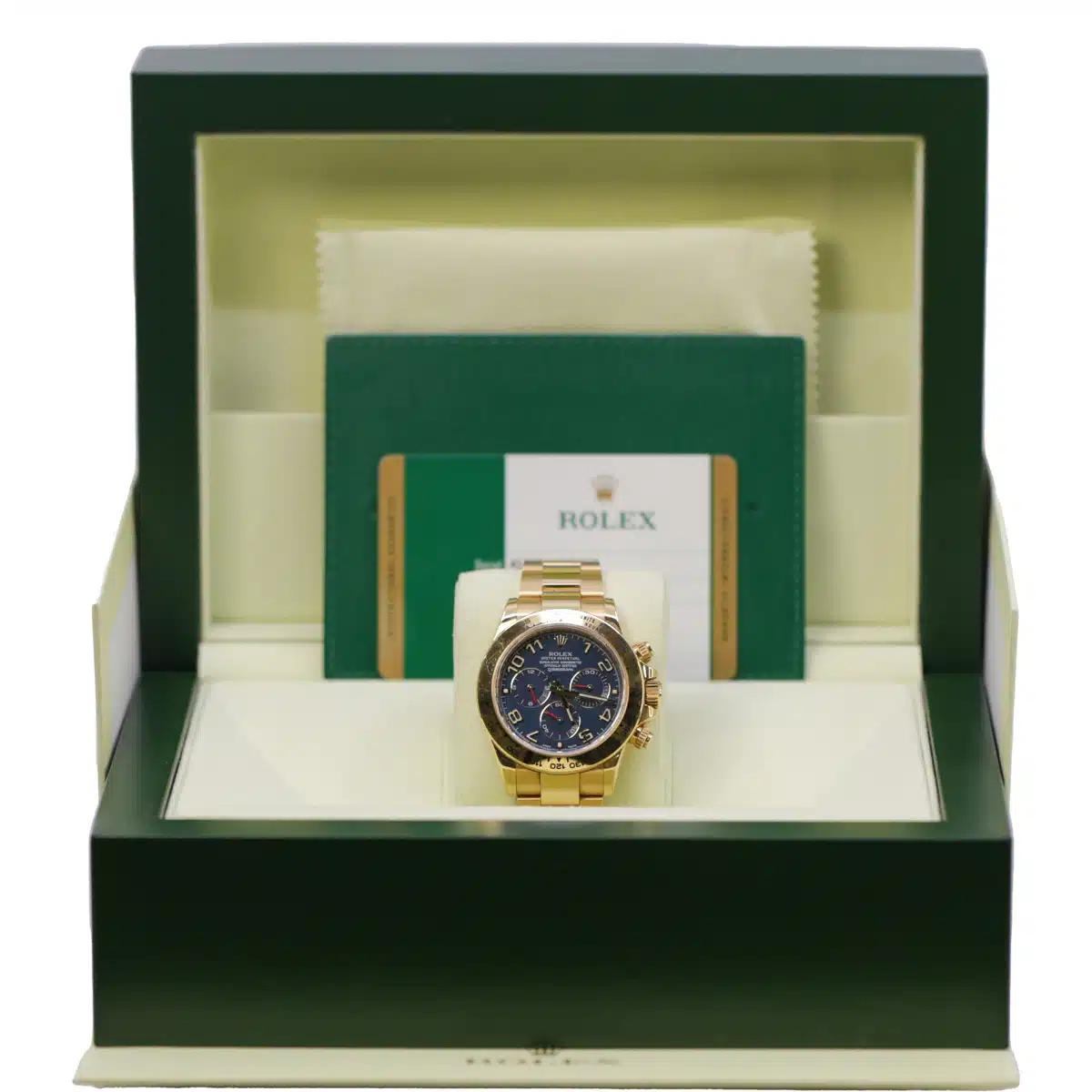 Đồng Hồ Rolex Cosmograph Daytona 116508 Arabic Dial 40mm Nam Vàng Xanh