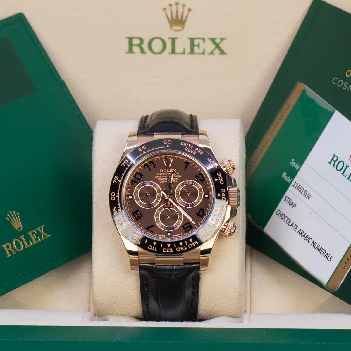 Đồng Hồ Rolex Daytona 116515Ln 40mm Nam Đen Vàng Hồng