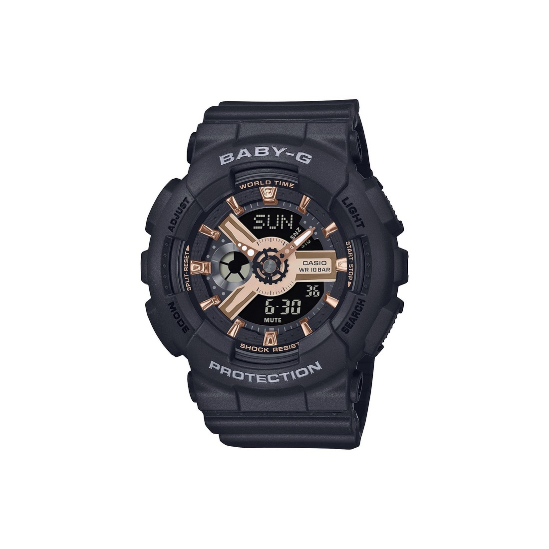 Đồng Hồ Casio Ba-110Xrg-1A Nữ Đen Nâu Nhạt