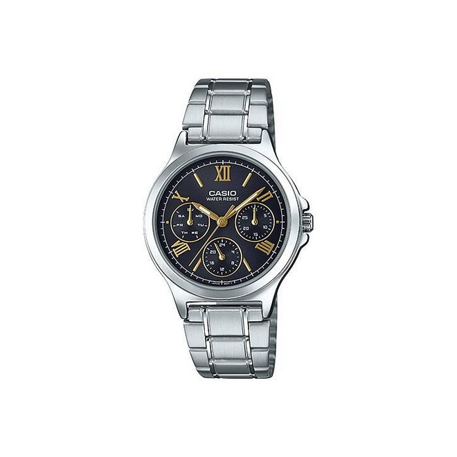 Đồng Hồ Casio Ltp-V300D-1A2 Nữ Đen Xám