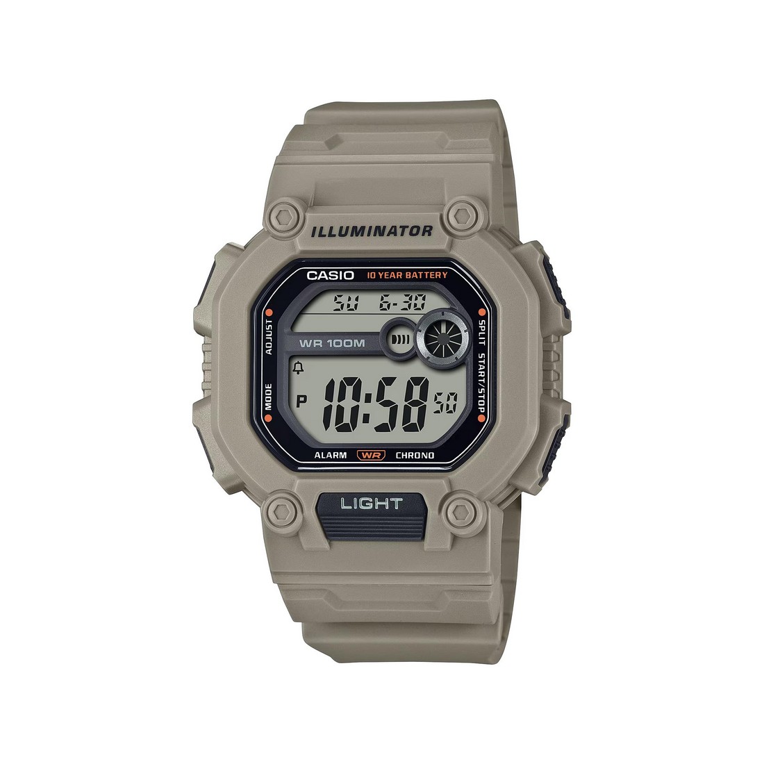 Đồng Hồ Casio W-737Hx-5Av Nam Nâu Nhạt Đen