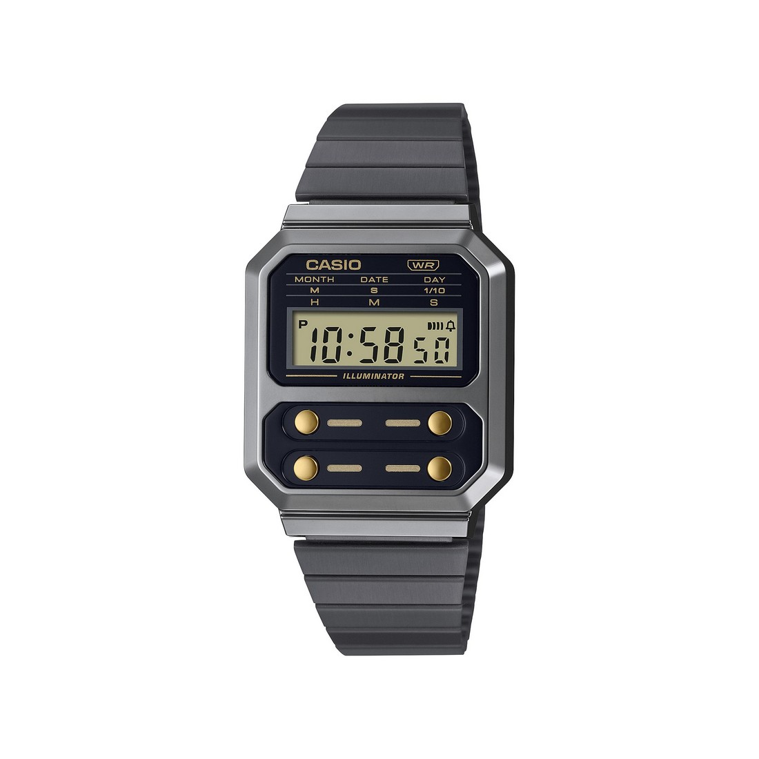 Đồng Hồ Casio A100Wegg-1A2 Nam Đen Xám