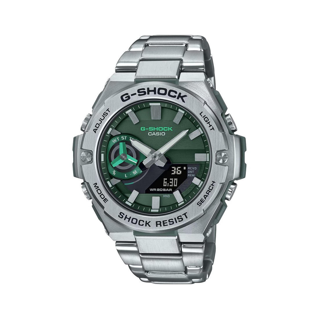 Đồng Hồ Casio Gst-B500Ad-3A Nam Xám Xanh Lá