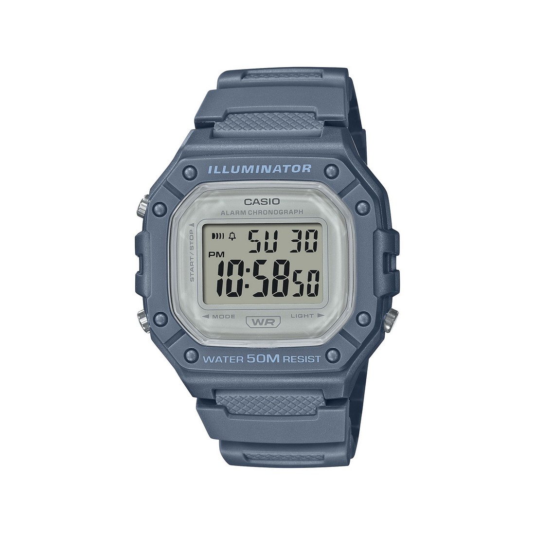 Đồng Hồ Casio W-218Hc-2Av Nam Xanh Xám