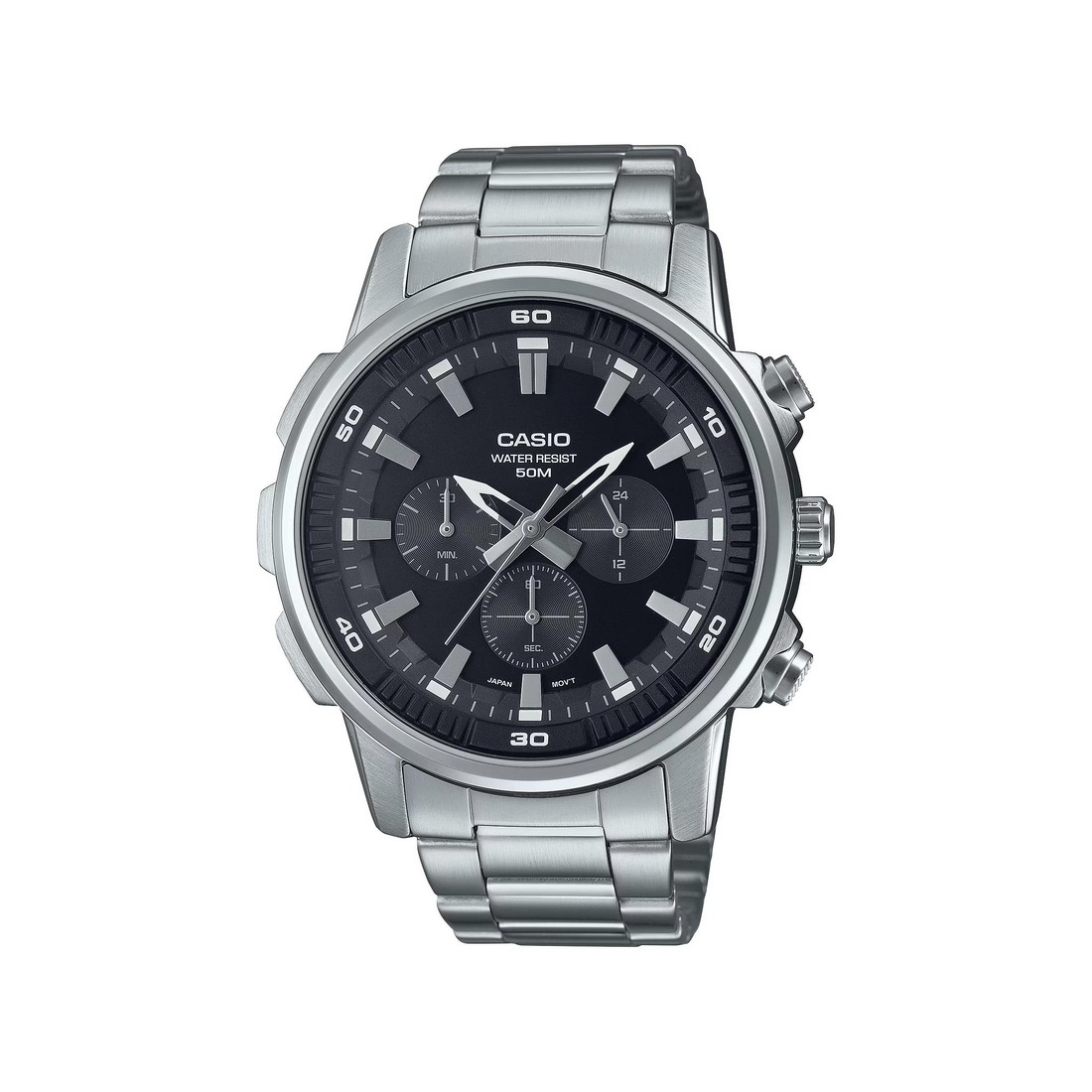 Đồng Hồ Casio Mtp-E505D-1Av Nam Đen Xám