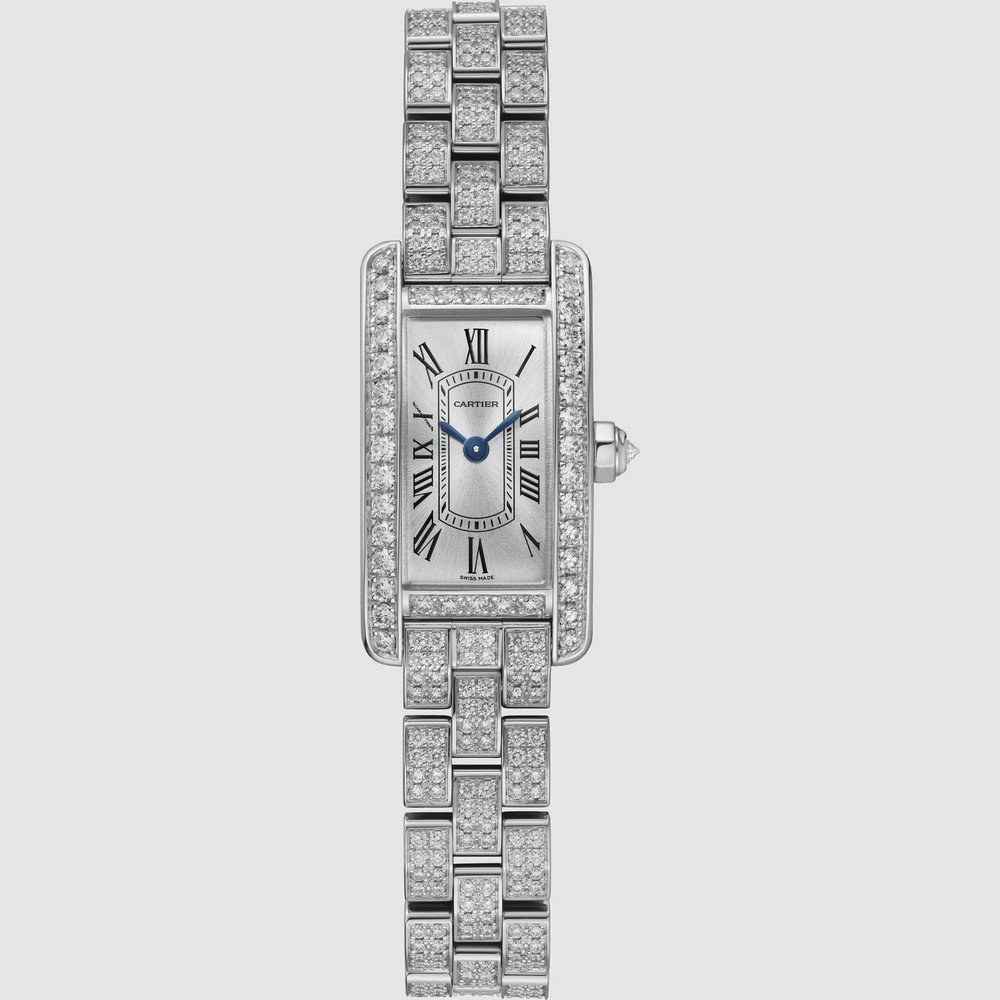 Đồng Hồ Cartier Tank Américaine Mini Watch Nữ Xám