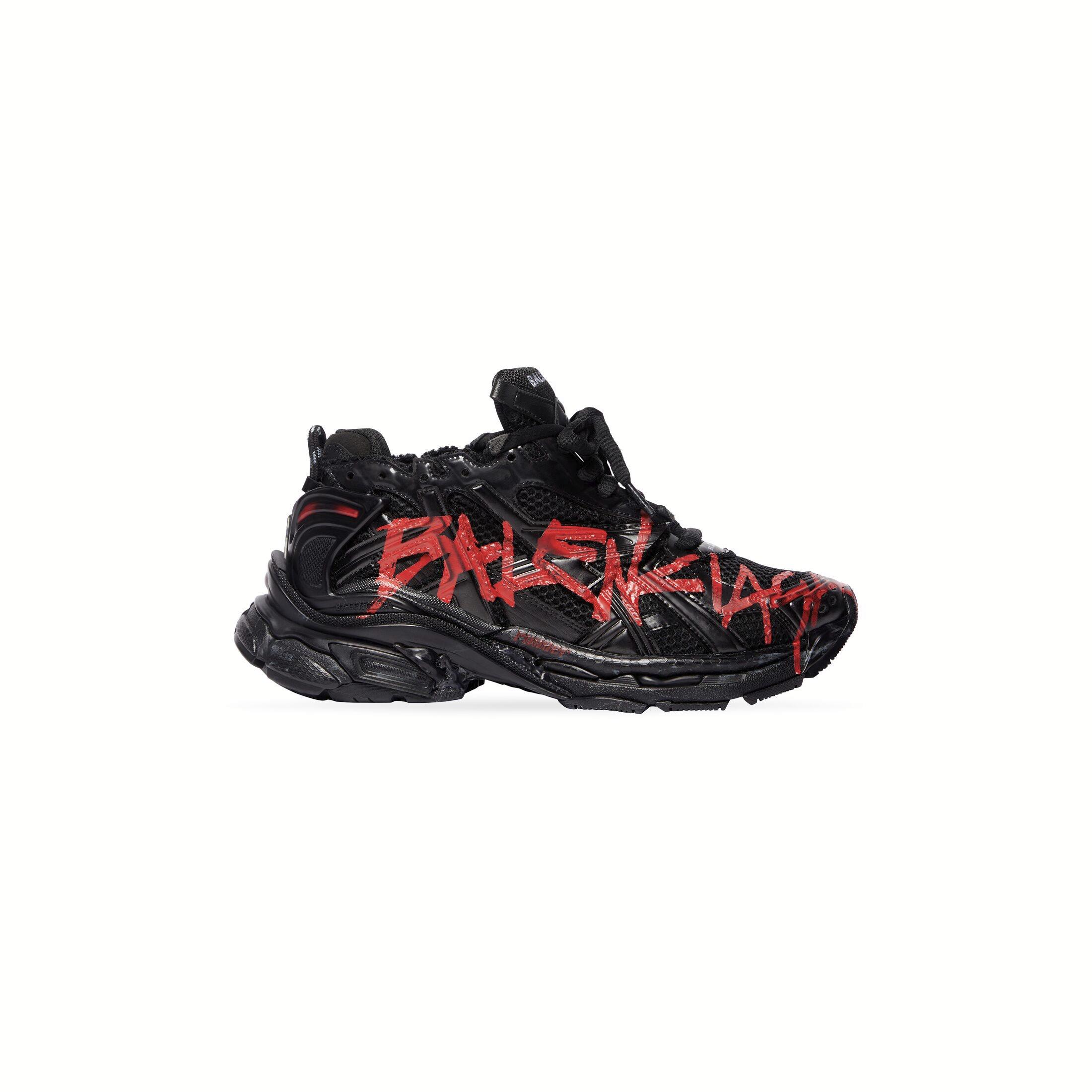 Giày Balenciaga Runner Graffiti Sneaker Nam Đen Đỏ